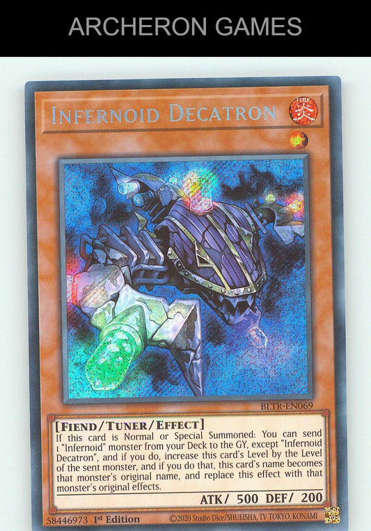 Infernoid Decatron SEC YUGIOH Card
