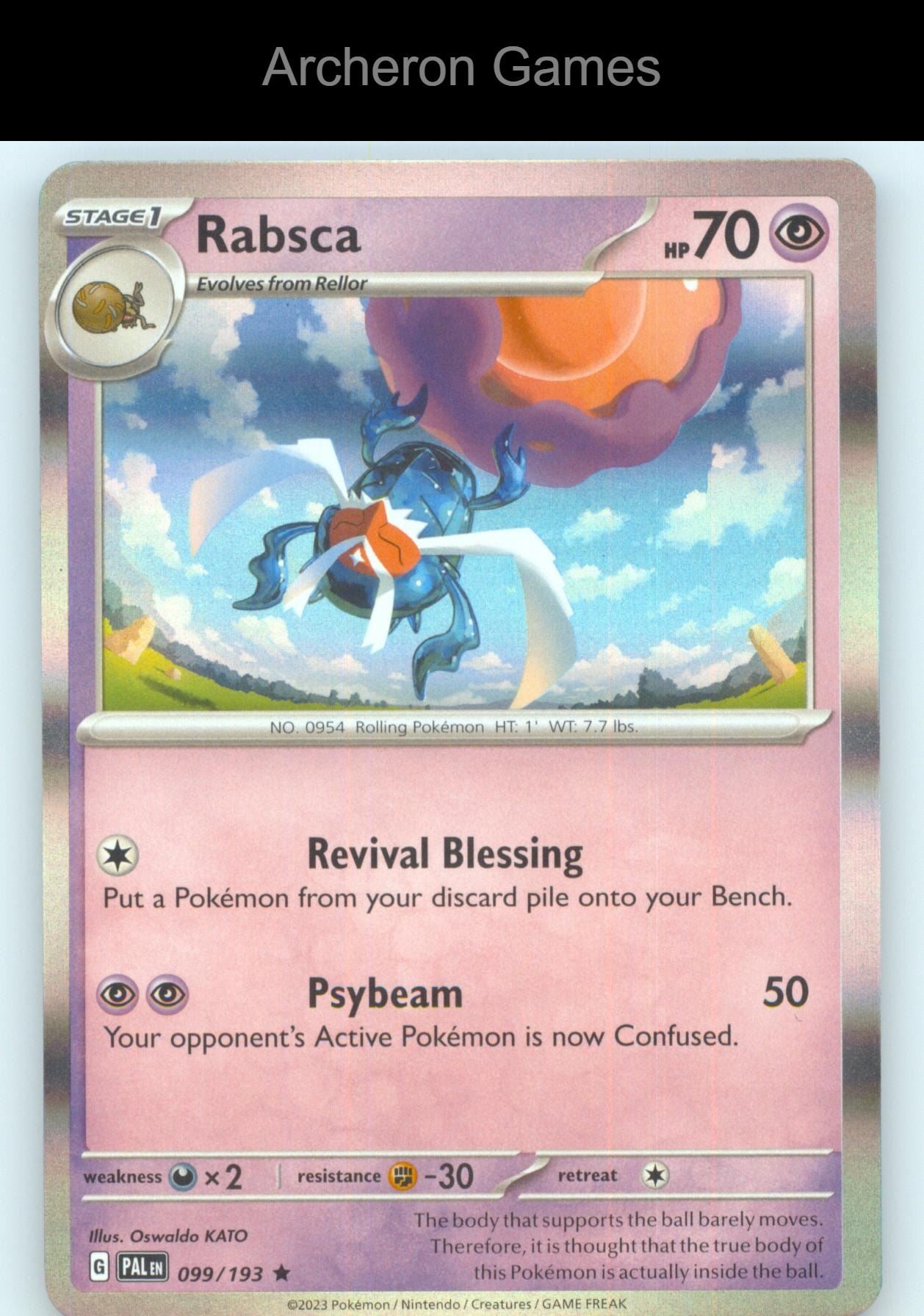 Pokemon Card Rabsca PAL 099/193 R Paldea Evolved Holo
