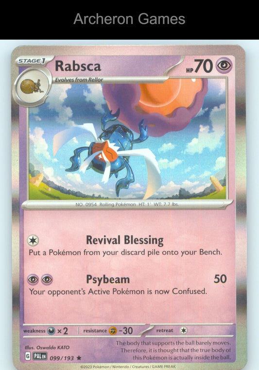 Pokemon Card Rabsca PAL 099/193 R Paldea Evolved Holo