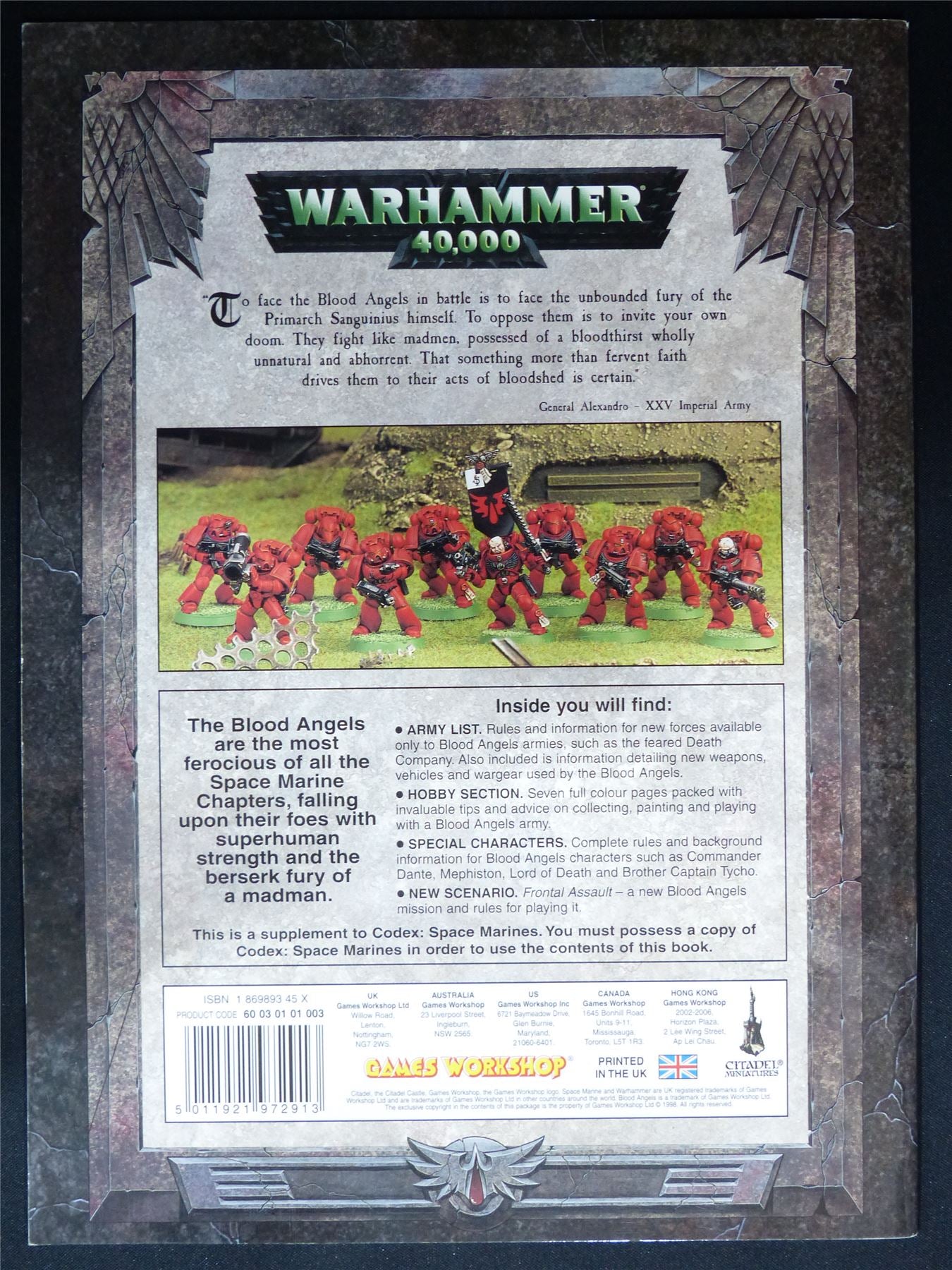 Blood Angels 3rd Edition Codex Softback - Warhammer 40K #1OY