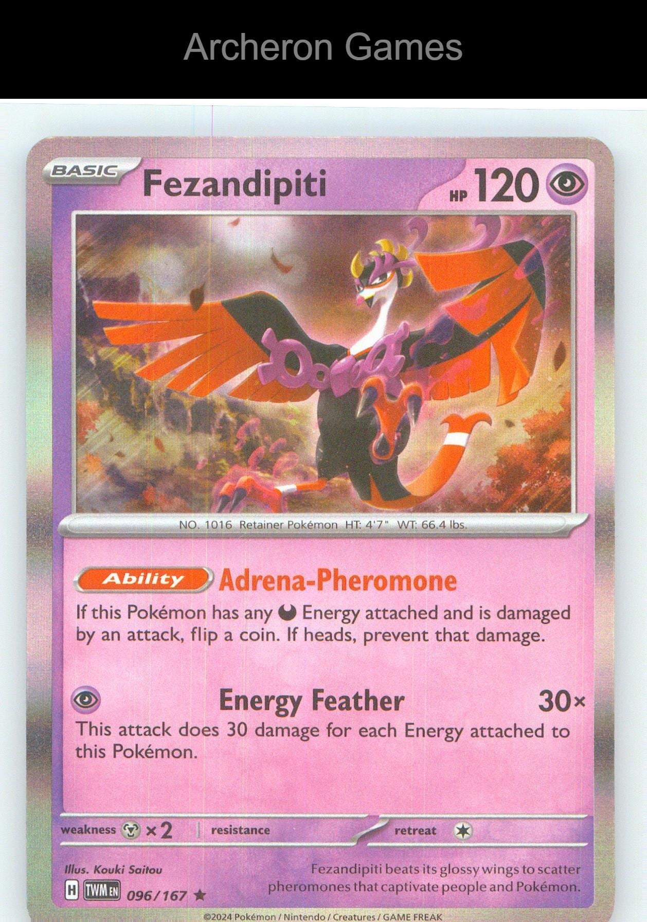 Pokemon Card Fezandipiti TWM 096/167 R Twilight Masquerade Holo