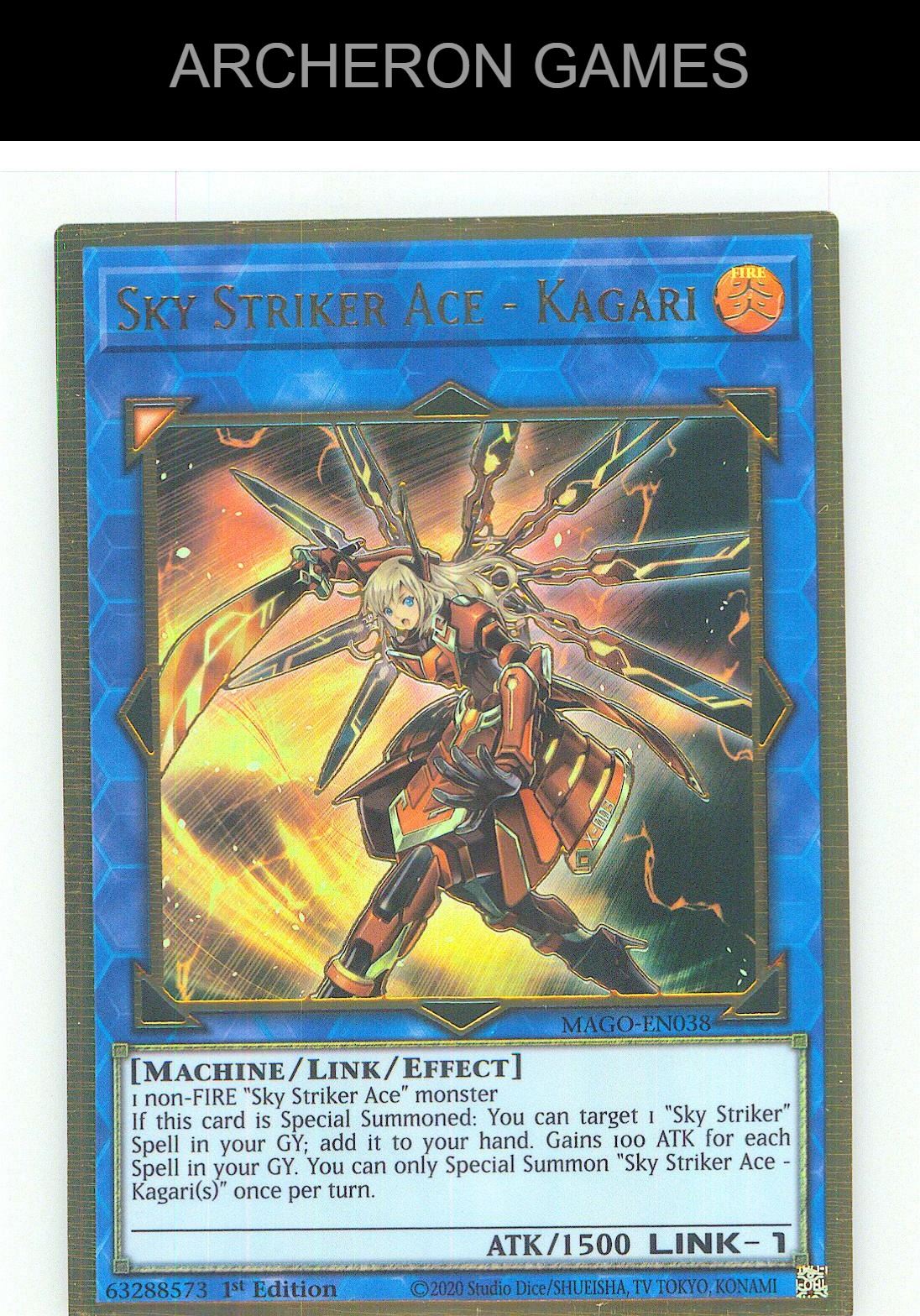 Sky Striker Ace - Kagari Premium Gold Rare YUGIOH Card 1st Edition