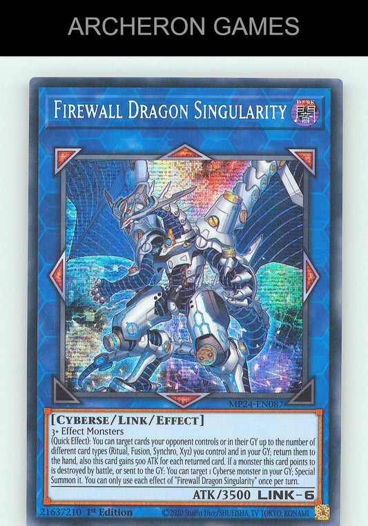 Firewall Dragon Singularity SEC YUGIOH Card