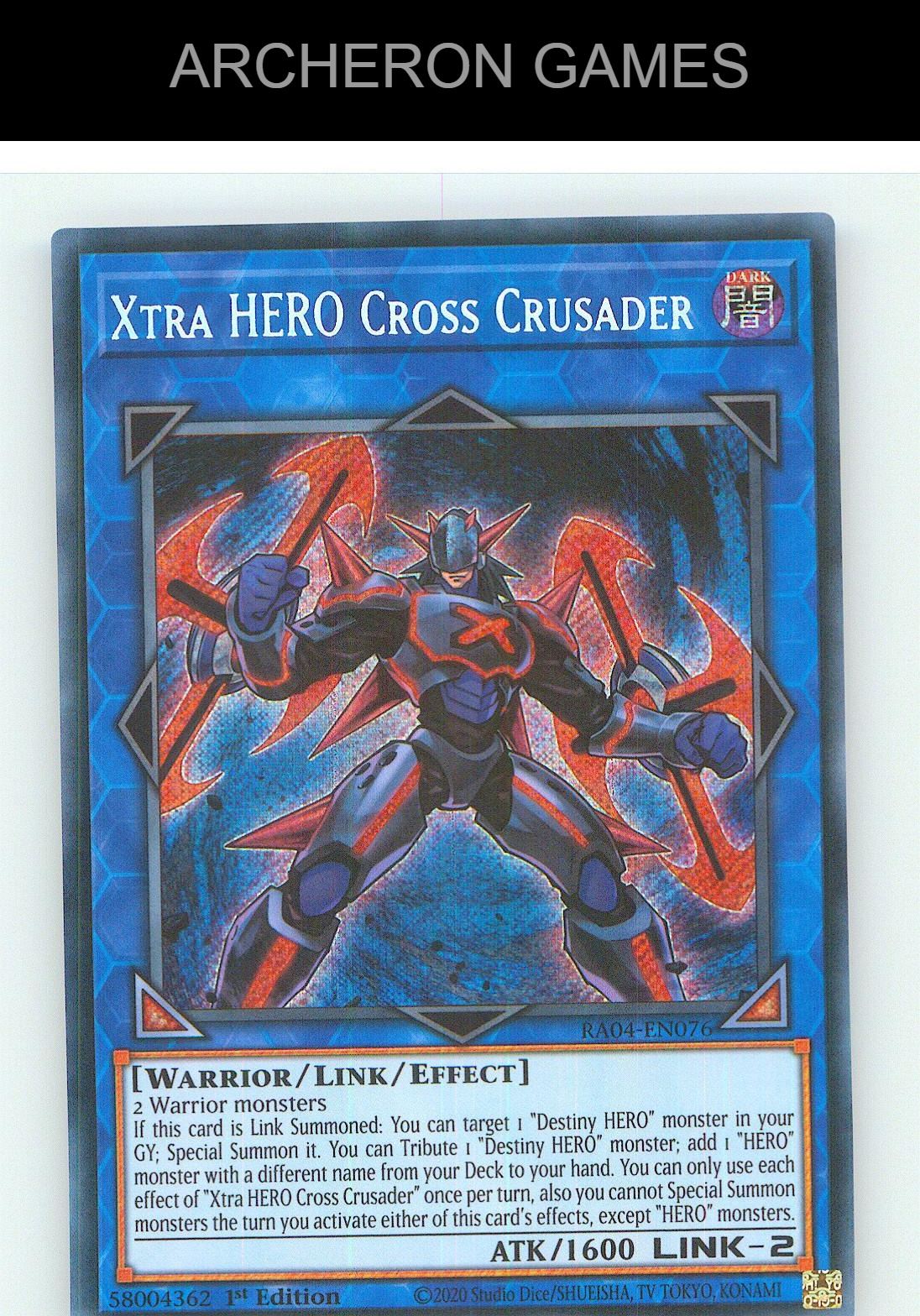Xtra HERO Cross Crusader (Secret Rare) SEC YUGIOH Card 1st Edition