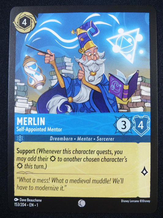 Merlin Self-Appointed Mentor 153/204 - Lorcana Card #4P8
