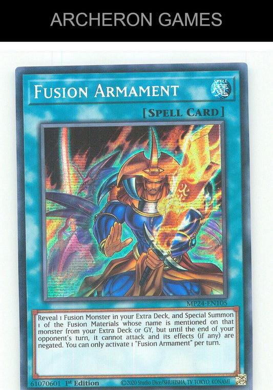 Fusion Armament Prismatic Secret Rare YUGIOH Card 1st Edition