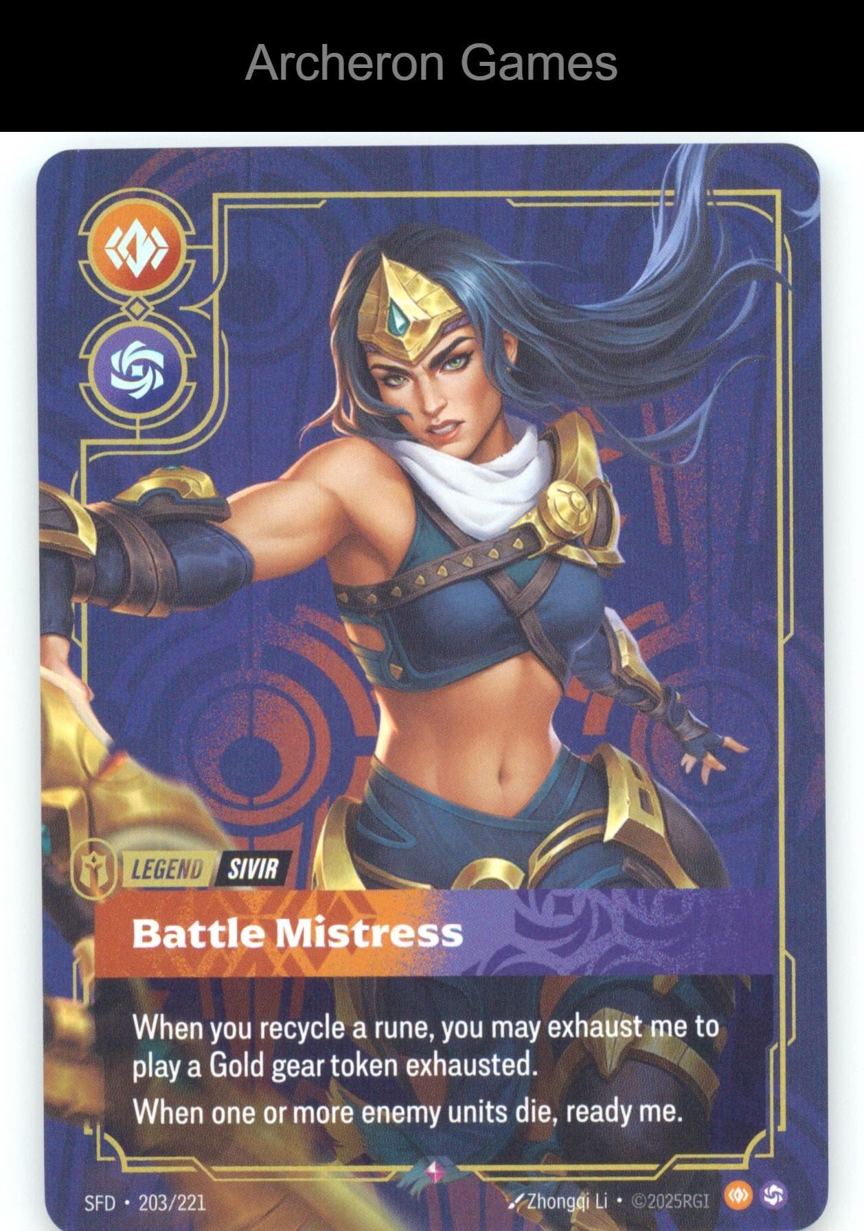 Sivir - Battle Mistress SFD 203/221 R  Card Spiritforged