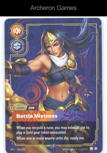 Sivir - Battle Mistress SFD 203/221 R  Card Spiritforged