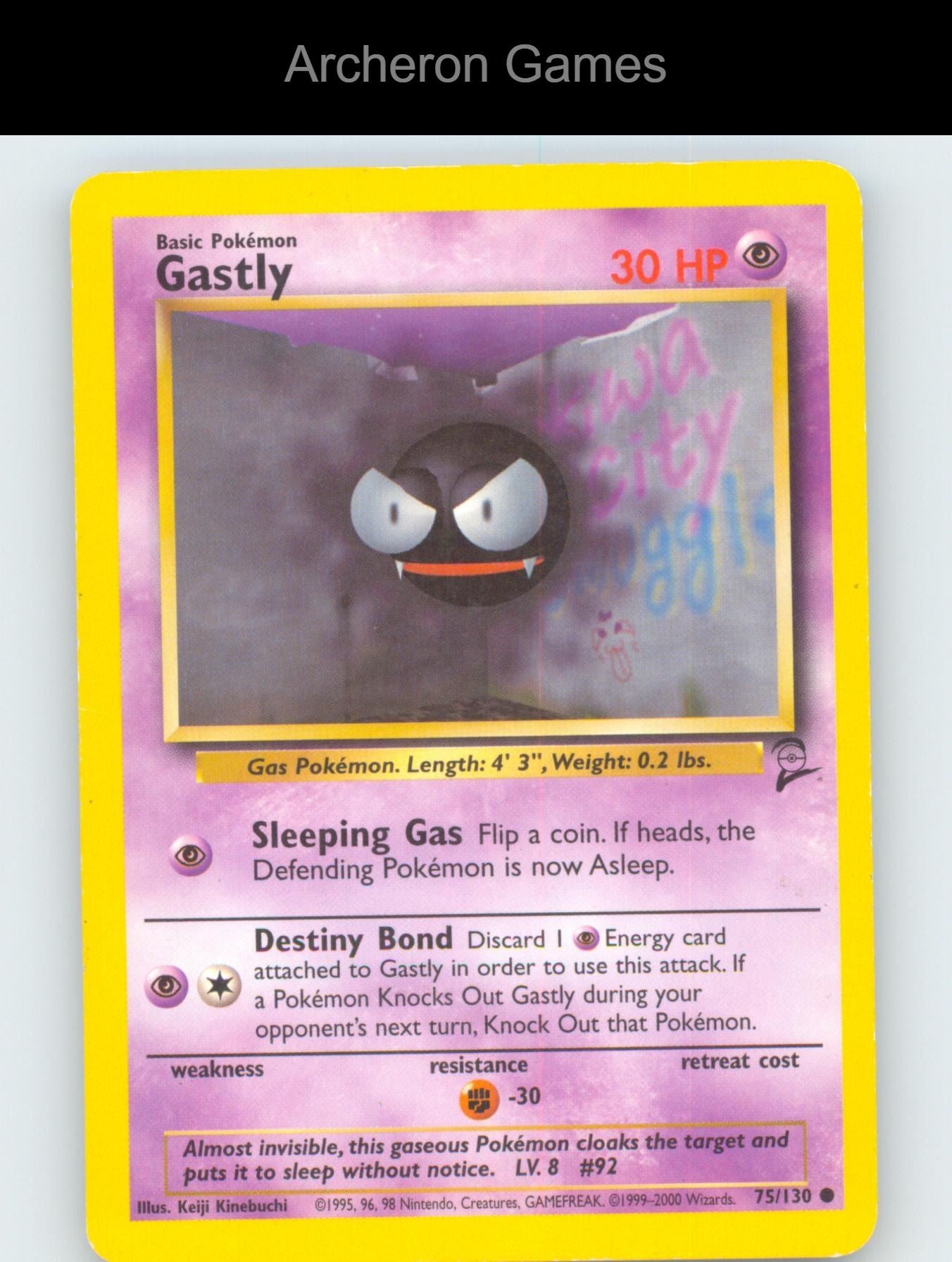 Pokemon Card Gastly B2 75/130 C Base Set 2