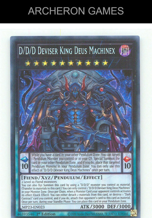 D/D/D Deviser King Deus Machinex Prismatic Secret Rare YUGIOH Card 1st Edition