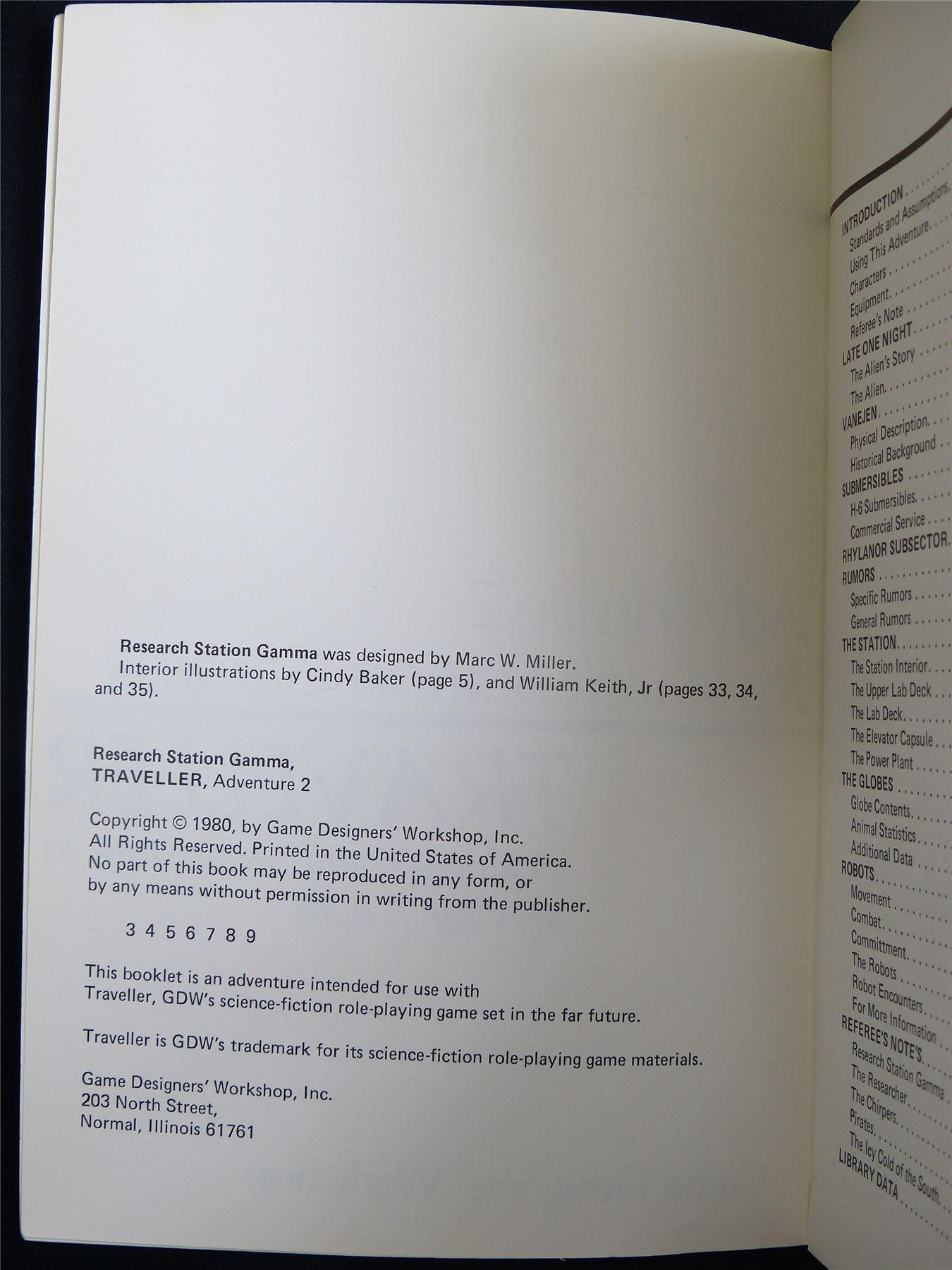 Traveller: Adventure 2 Research Station Gamma - Roleplaying Booklet #2TU