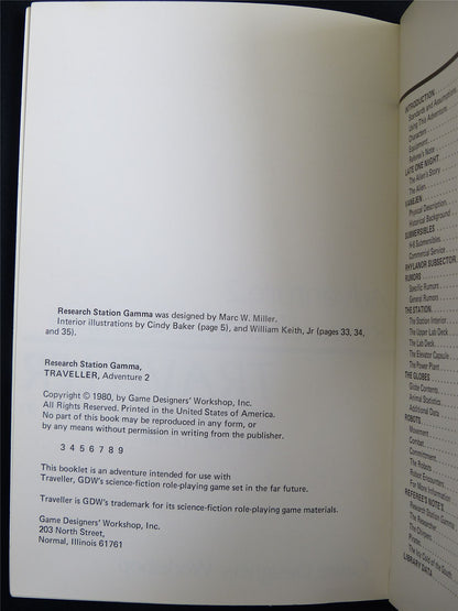 Traveller: Adventure 2 Research Station Gamma - Roleplaying Booklet #2TU
