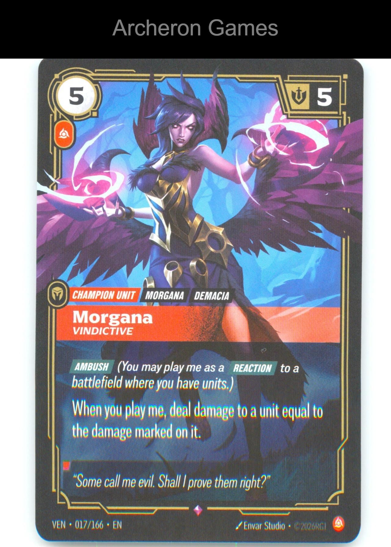 Morgana - Vindictive VEN 017/166 R Vendetta Riftbound Card Foil