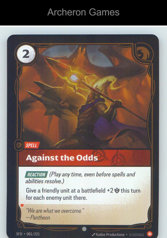 Against the Odds SFD 001/221 C Spiritforged Riftbound Card