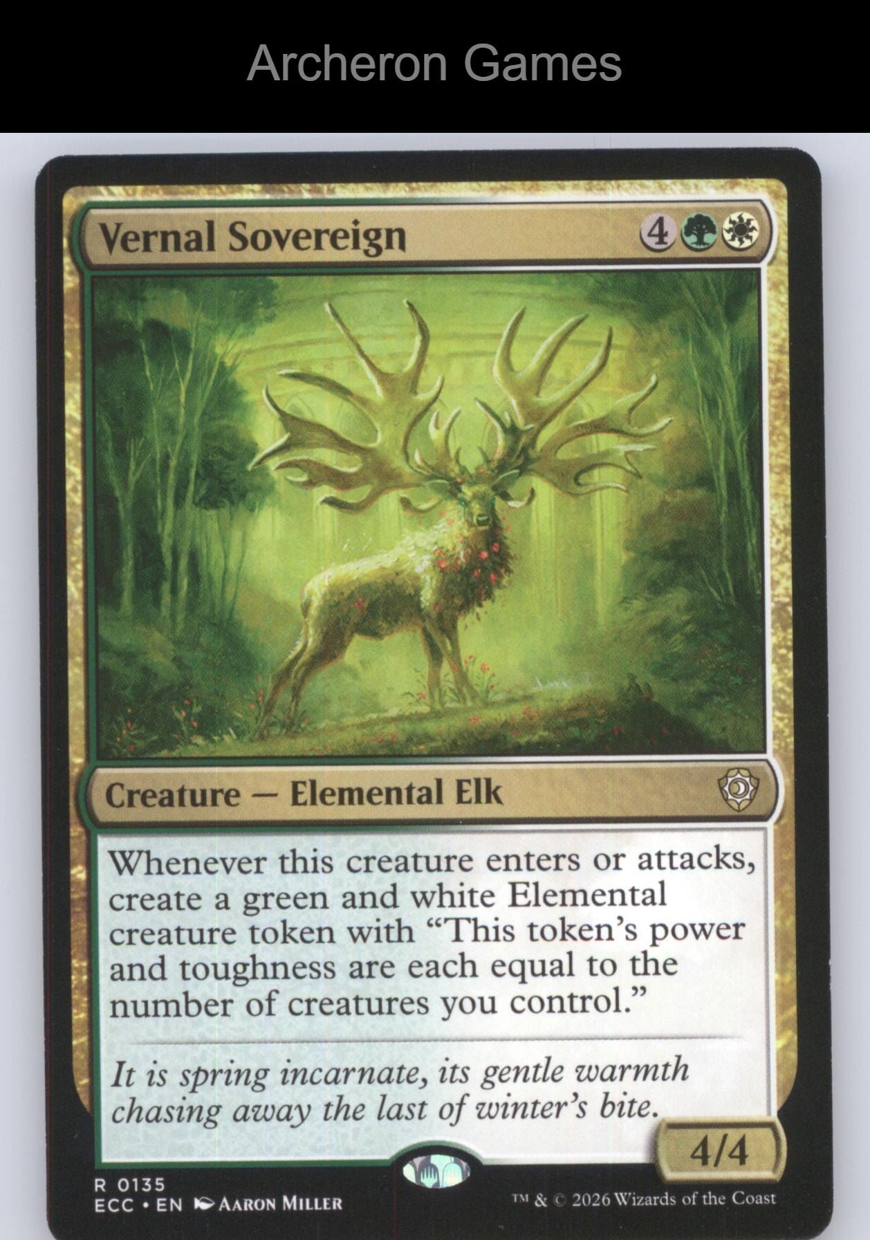 Vernal Sovereign ECC 135 R MTG Card Commander: Lorwyn Eclipsed