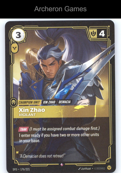 Xin Zhao - Vigilant SFD 176/221 R  Card Spiritforged