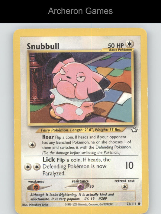 Pokemon Card Snubbull N1 74/111 C Neo Genesis Unlimited