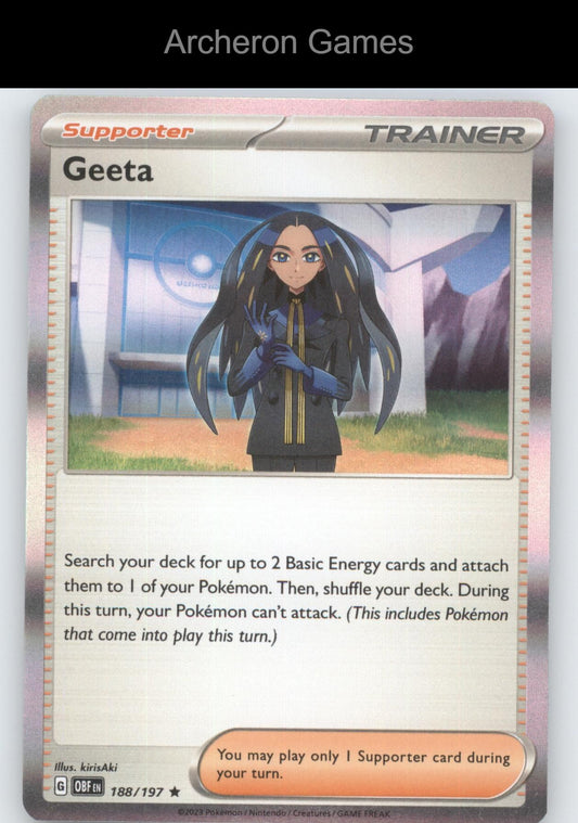Pokemon Card Geeta OBF 188/197 R Obsidian Flames Holo
