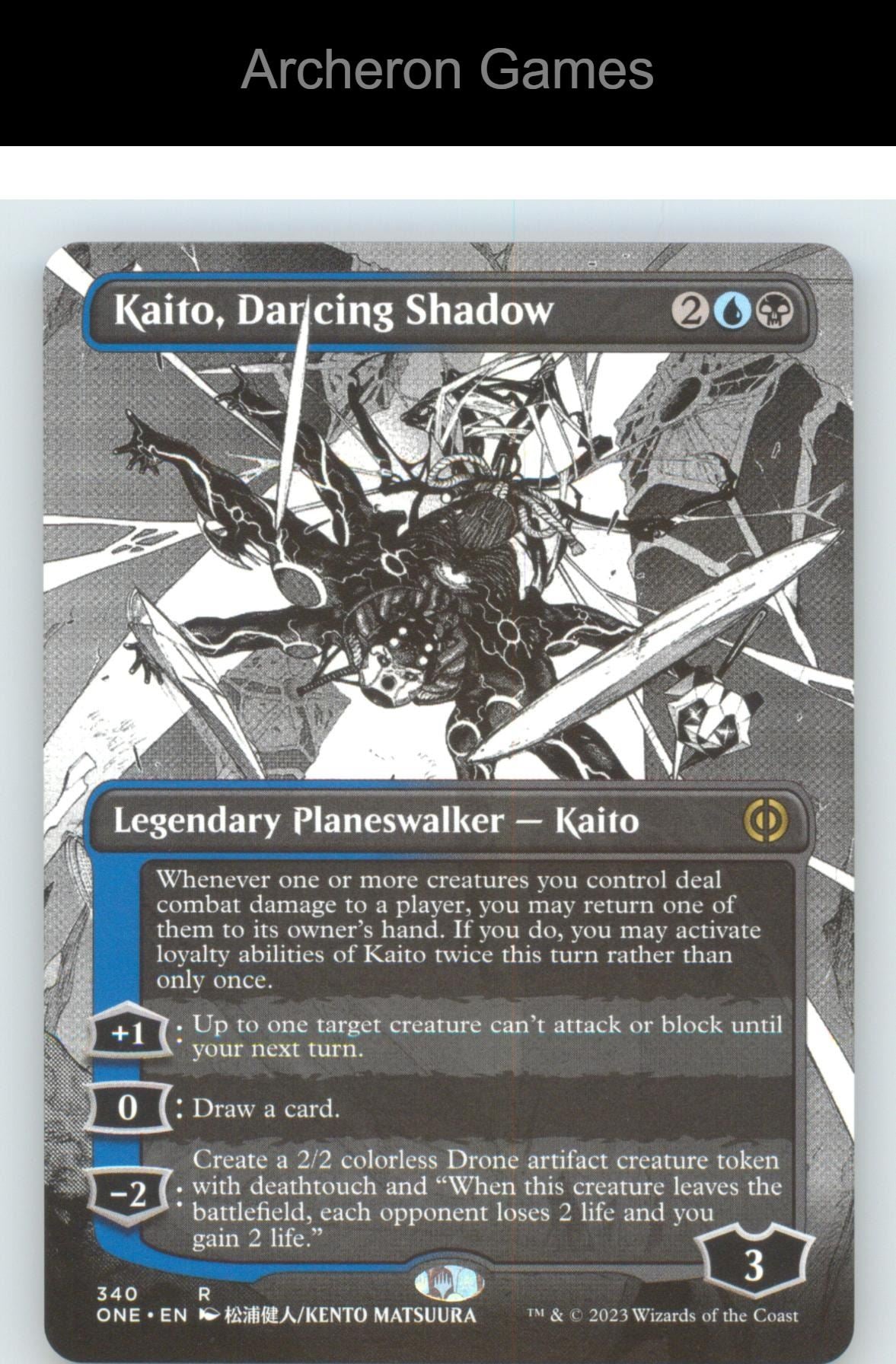 Kaito, Dancing Shadow (Borderless) ONE 340 R MTG Card NM/EX+