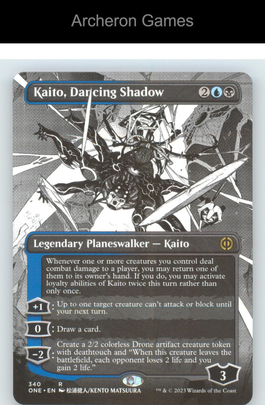Kaito, Dancing Shadow (Borderless) ONE 340 R MTG Card NM/EX+