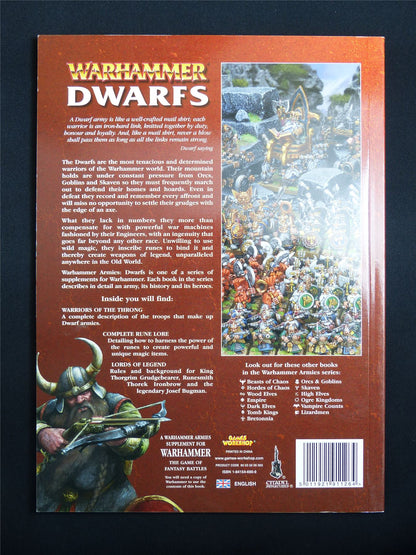 Warhammer Armies: Dwarfs 6th Edition Softback - Warhammer Old World #1HG