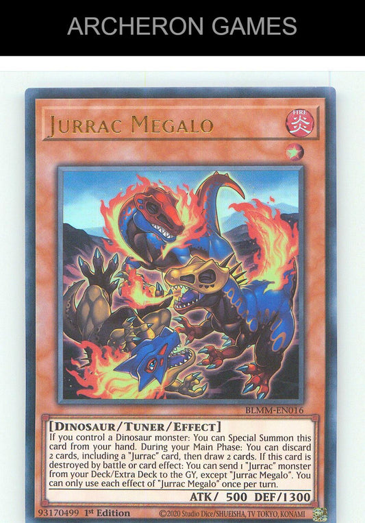 Jurrac Megalo Ultra Rare YUGIOH Card 1st Edition