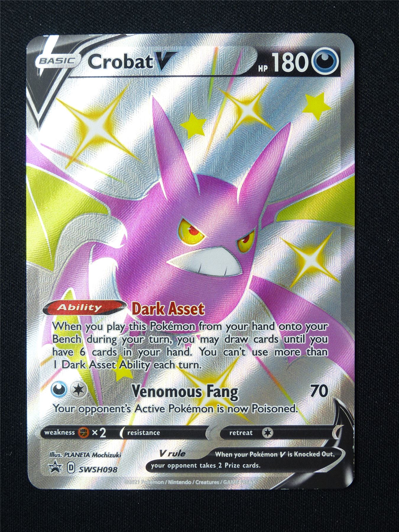 Crobat V SWSH098 Promo Textured Holo - Pokemon Card #61C