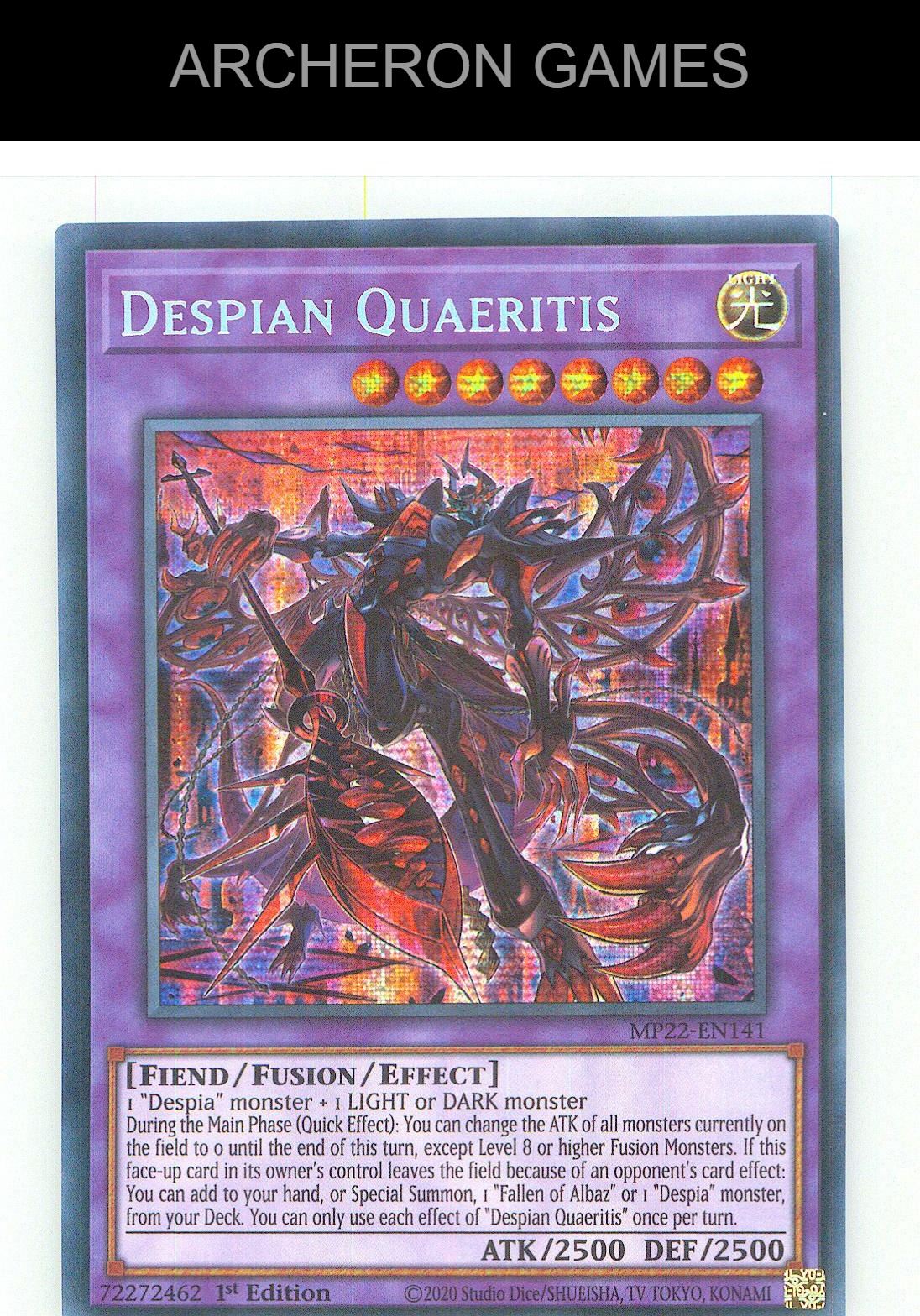 Despian Quaeritis Prismatic Secret Rare YUGIOH Card 1st Edition