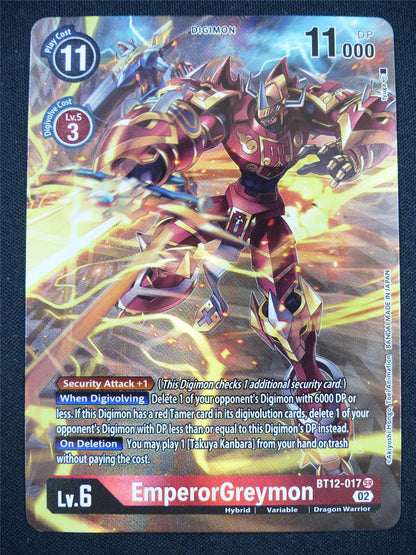EmperorGreymon BT12-017 SR alt art - Digimon Card #KC