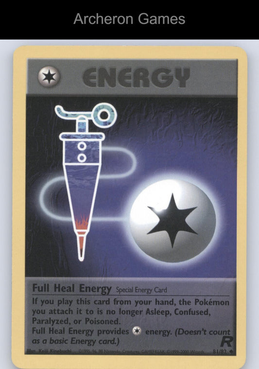 Pokemon Card Full Heal Energy TR 81/82 UC Team Rocket Unlimited