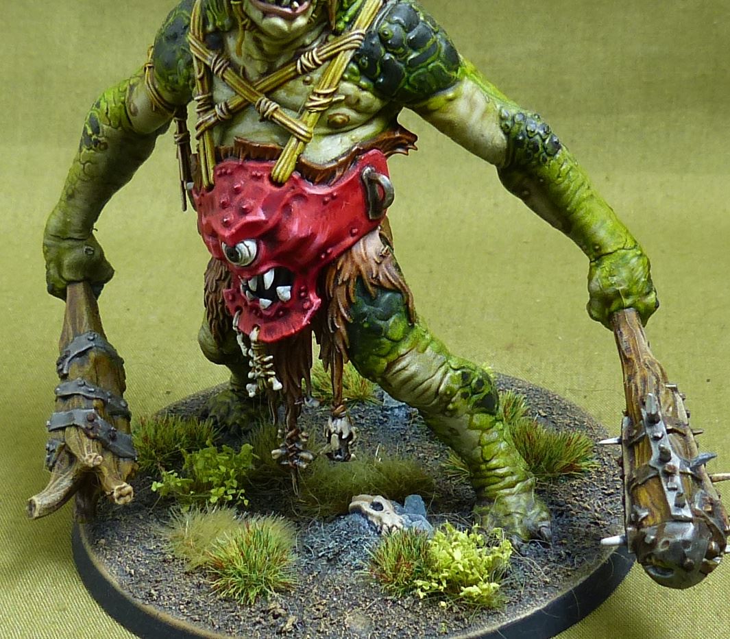 Breaka-boss on Mirebrute Troggoth painted - Orruk Warclans - Warhammer AoS #2OZ