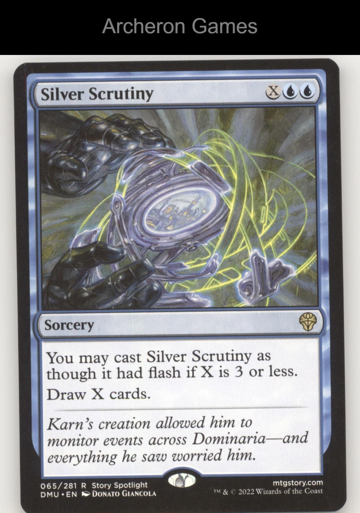 Silver Scrutiny 65 R MTG Card Promo Pack: Dominaria United