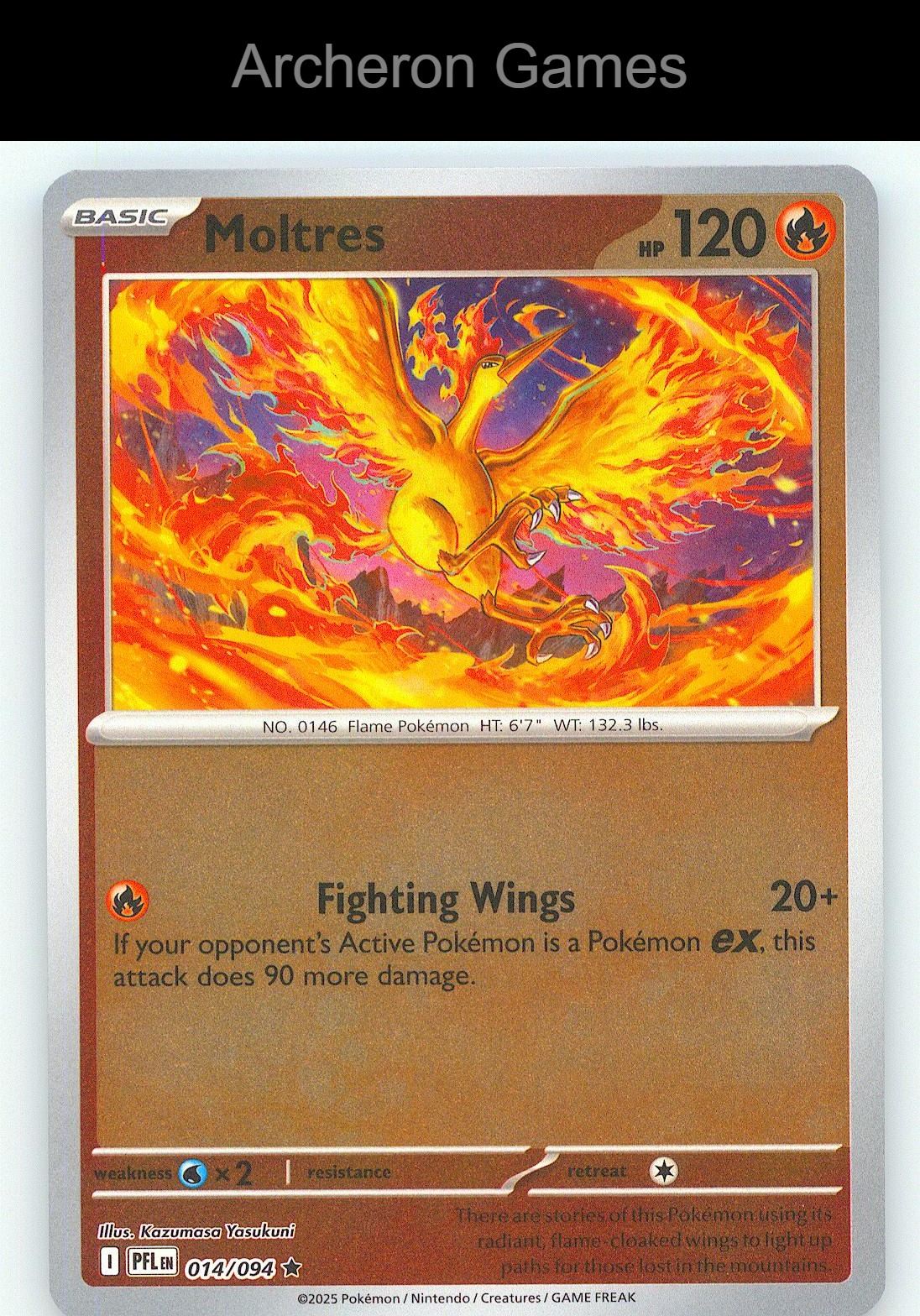 Pokemon Card Moltres PFL 014/094 R Phantasmal Flames Reverse Holo