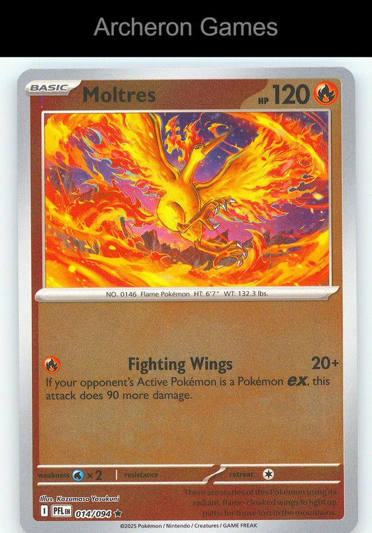 Pokemon Card Moltres PFL 014/094 R Phantasmal Flames Reverse Holo