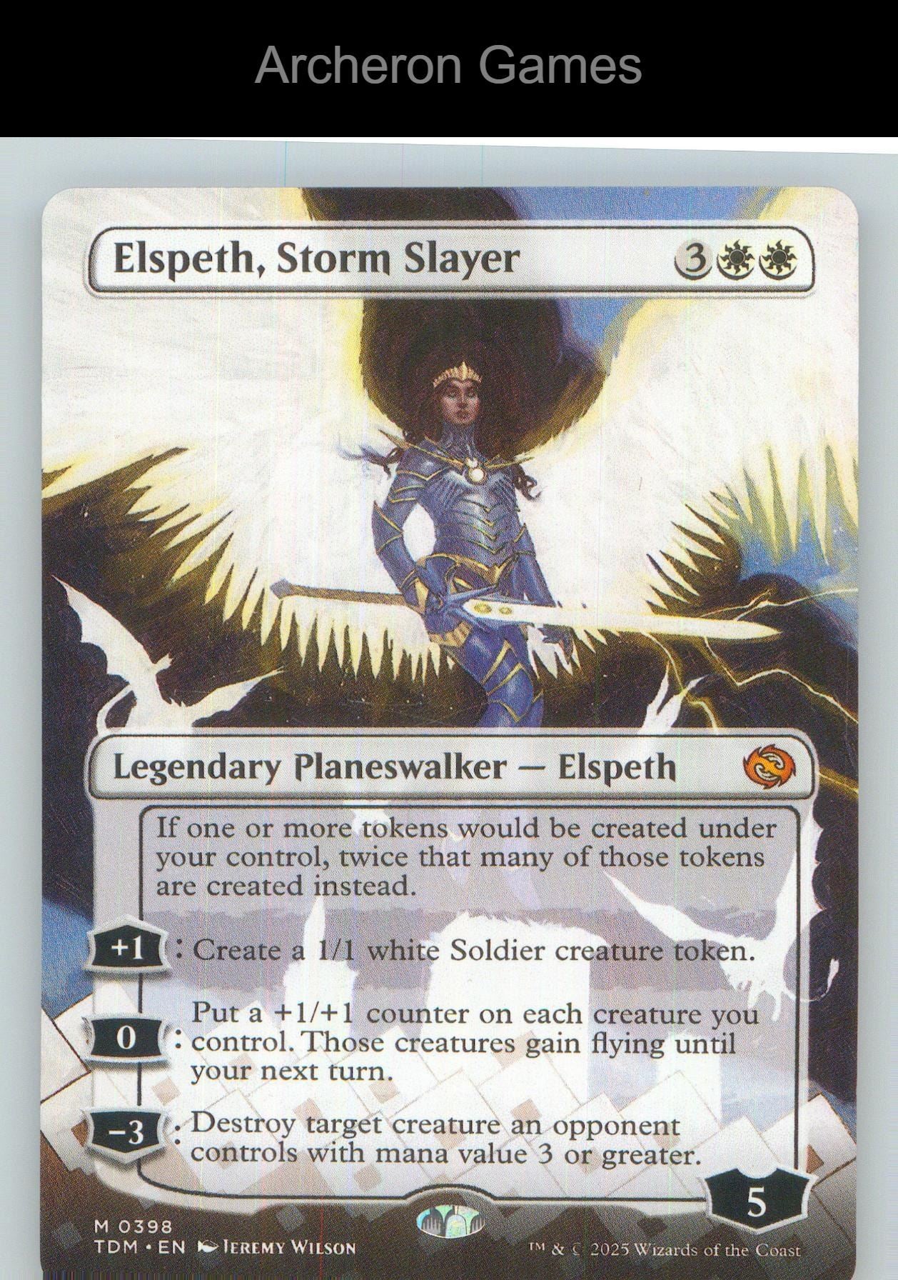 Elspeth, Storm Slayer (Borderless) TDM 398 Mythic MTG Card NM/EX+