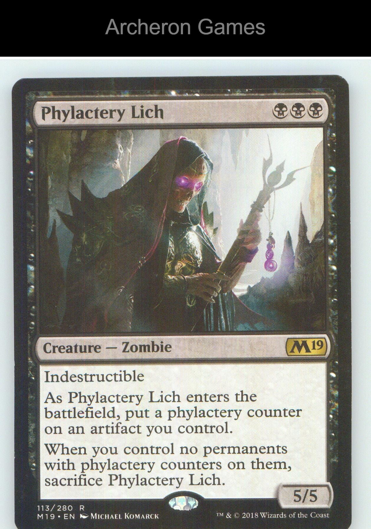 Phylactery Lich M19 113 R MTG Card NM/EX+