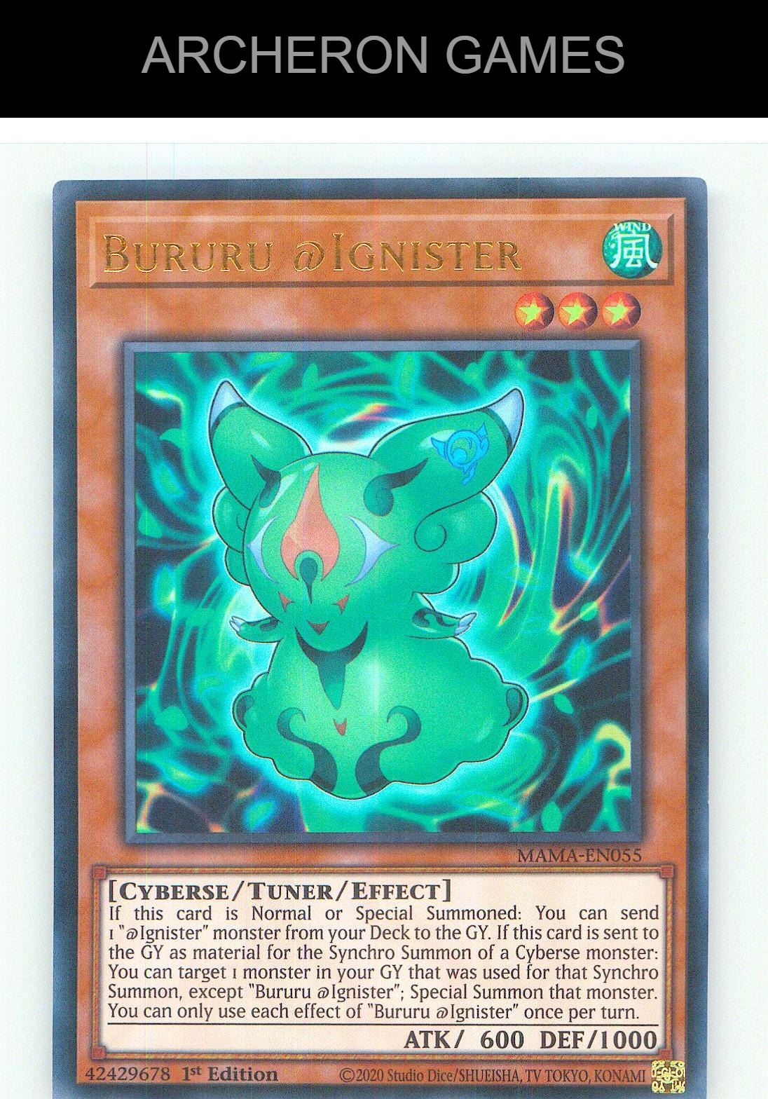 Bururu @Ignister Ultra Rare YUGIOH Card 1st Edition