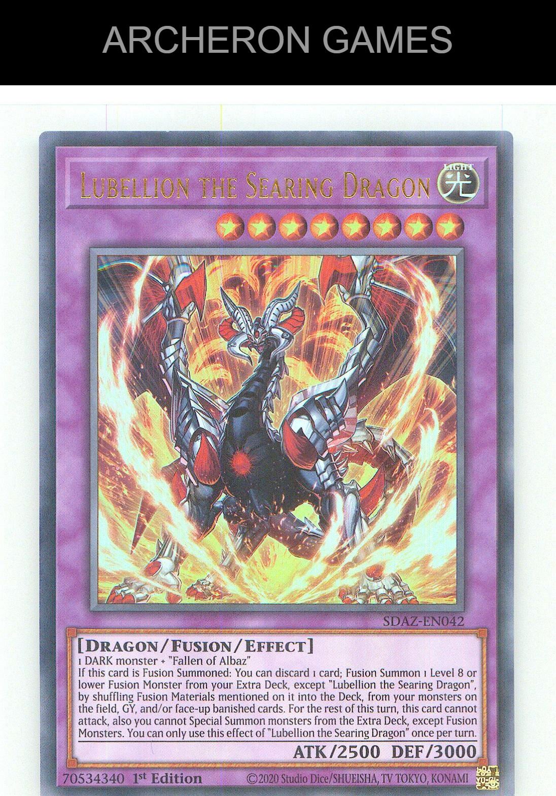 Lubellion the Searing Dragon Ultra Rare YUGIOH Card 1st Edition