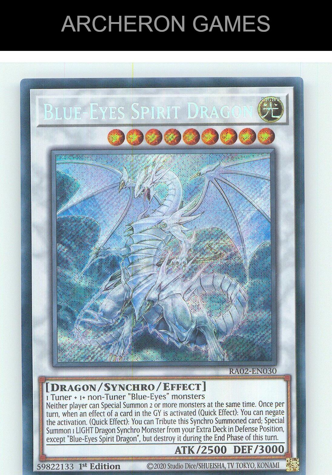Blue-Eyes Spirit Dragon (Secret Rare) SEC YUGIOH Card 1st Edition