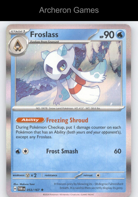 Pokemon Card Froslass TWM 053/167 R Twilight Masquerade Holo
