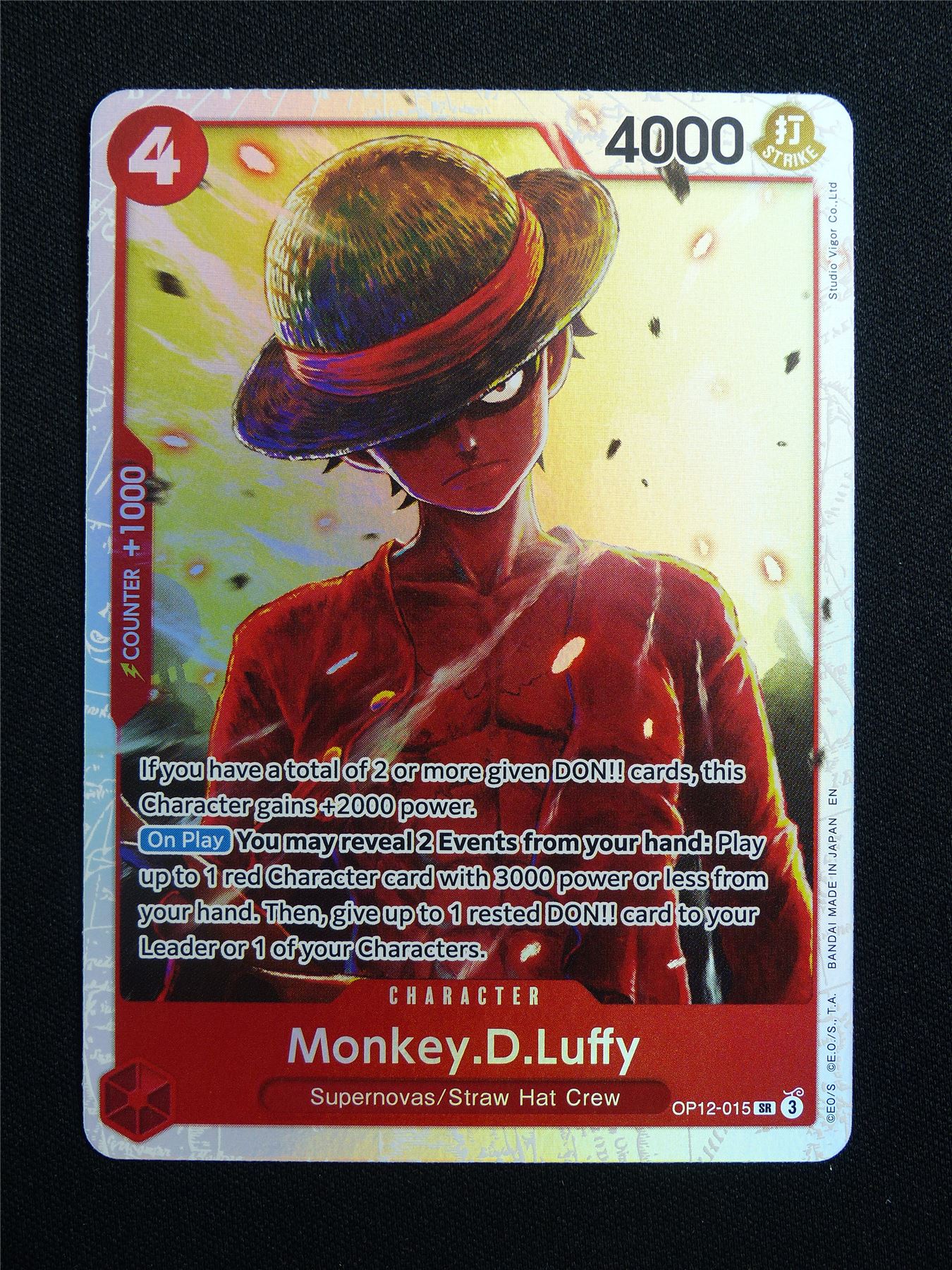 Monkey.D.Luffy OP12-015 SR Foil - One Piece Card #156