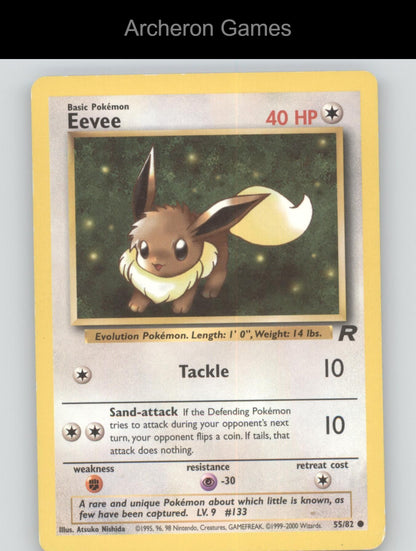 Pokemon Card Eevee TR 55/82 C Team Rocket Unlimited