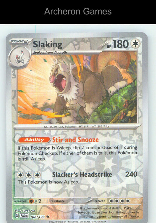 Pokemon Card Slaking PAL 162/193 R Paldea Evolved Reverse Holo