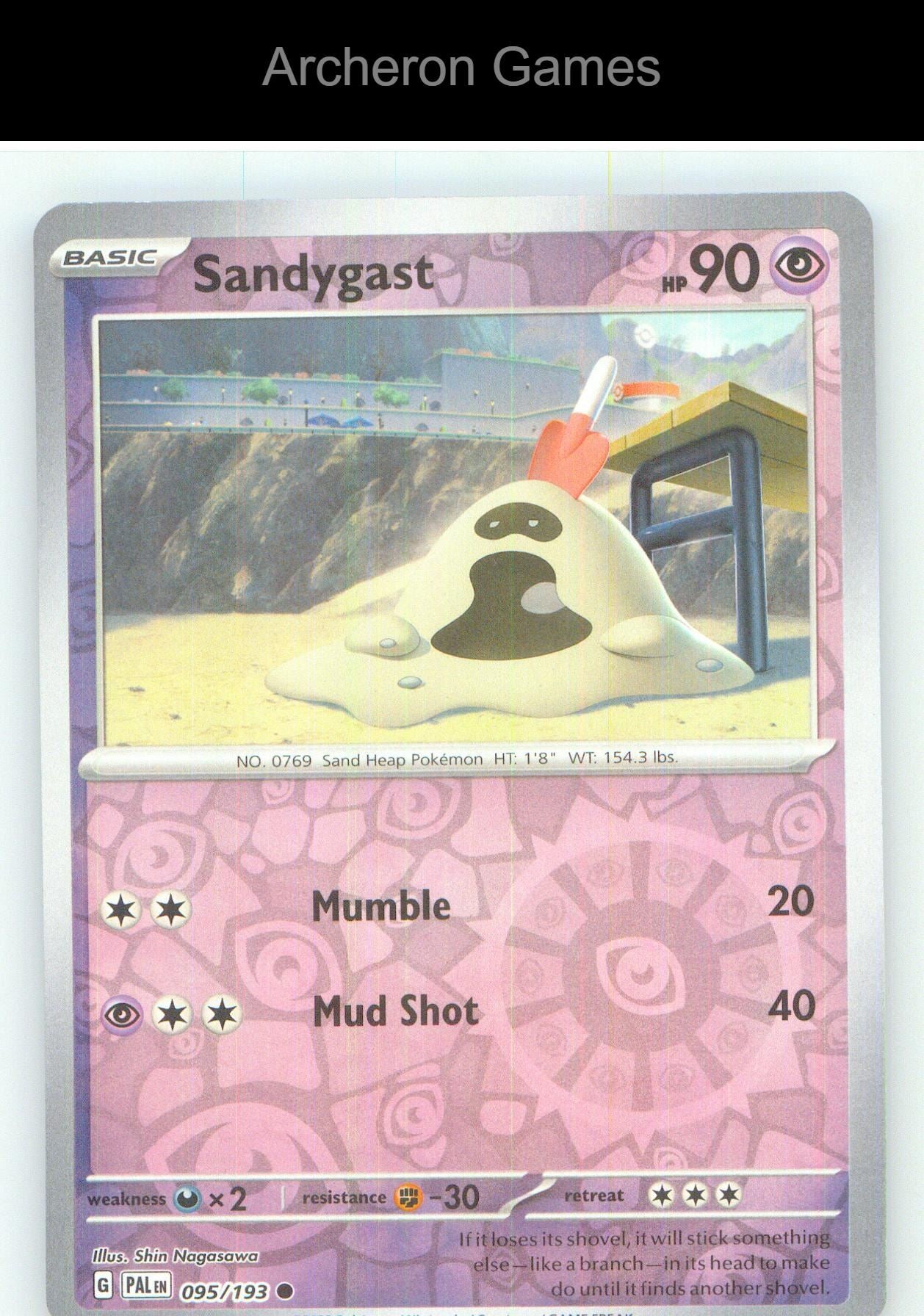 Pokemon Card Sandygast PAL 095/193 C Paldea Evolved Reverse Holo