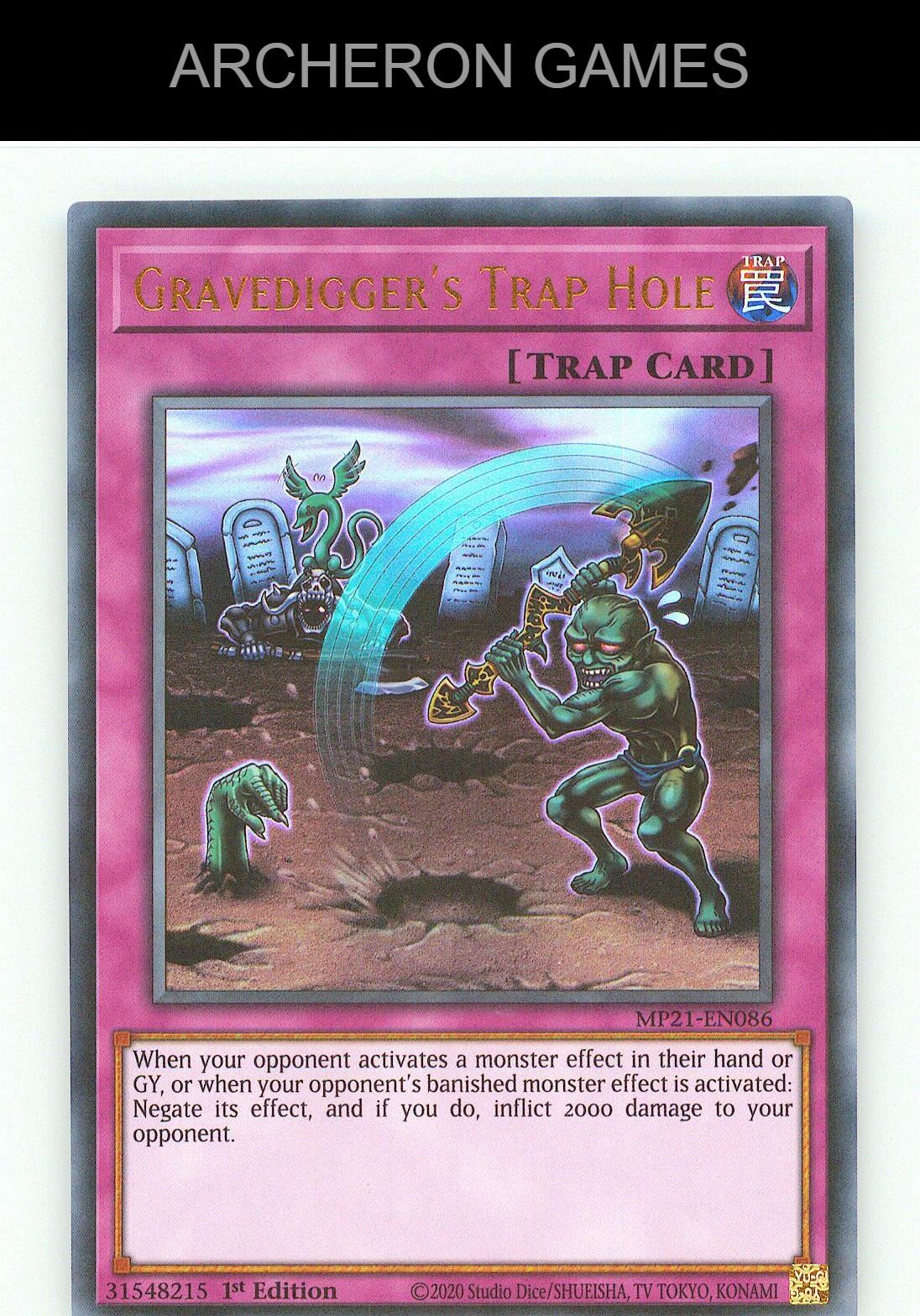 Gravedigger's Trap Hole UR YUGIOH Card 1st Edition