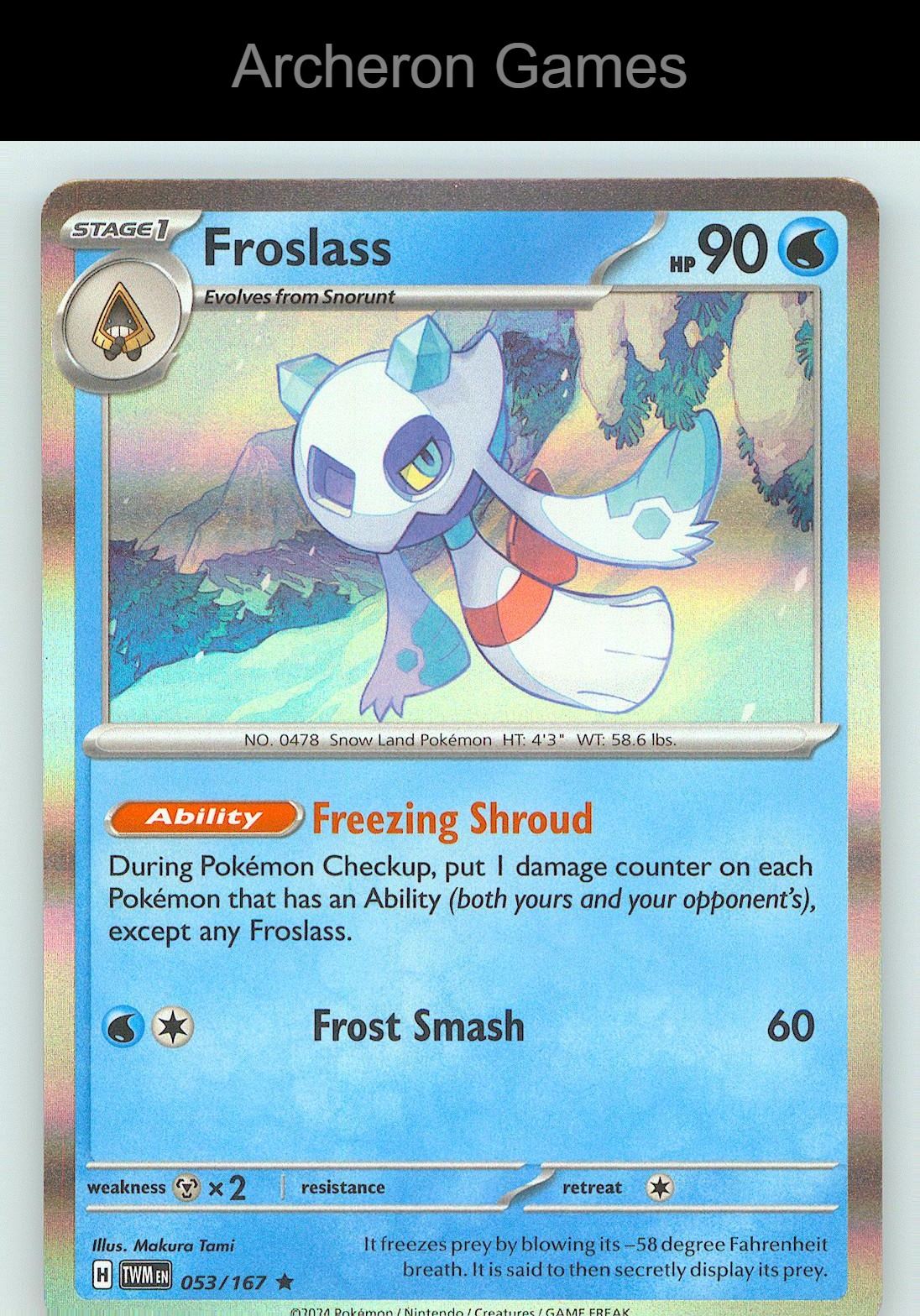 Pokemon Card Froslass TWM 053/167 R Twilight Masquerade Holo
