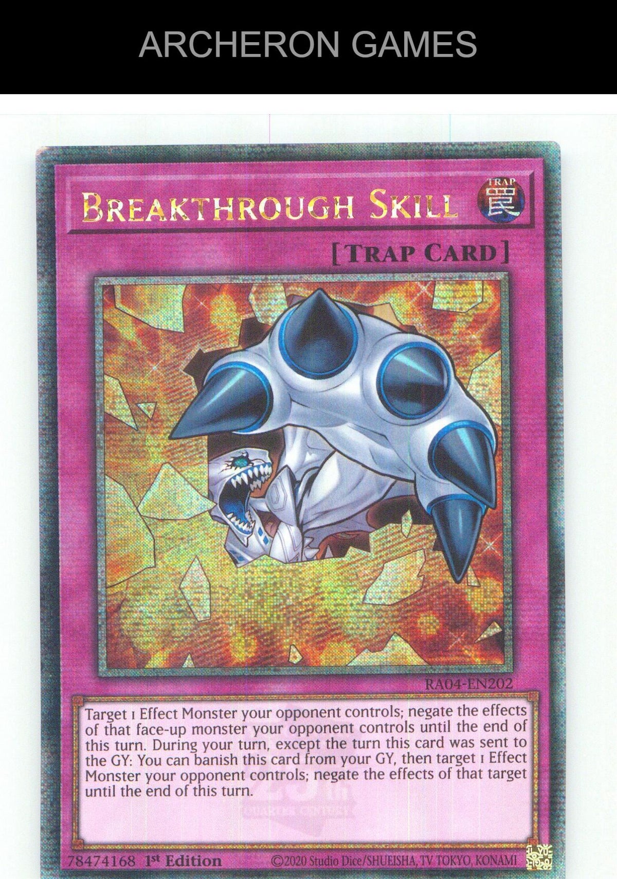 Breakthrough Skill (Quarter Century Secret Rare) YUGIOH Card 1st Edition