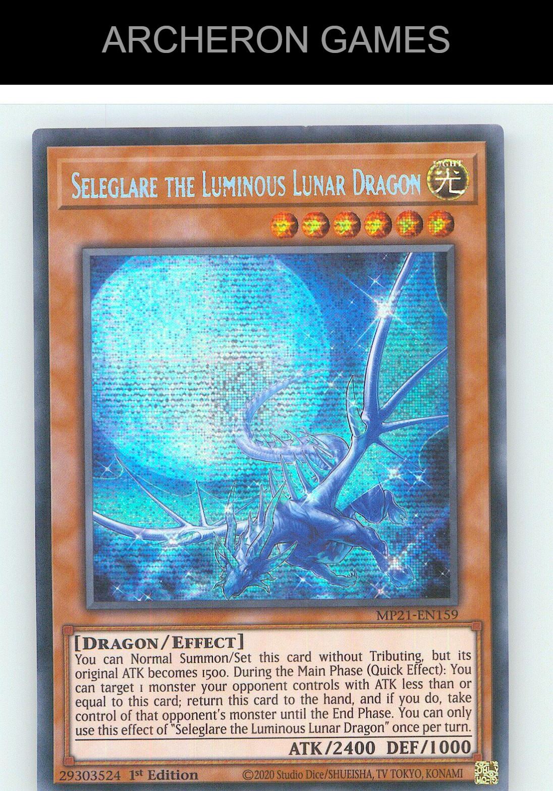 Seleglare the Luminous Lunar Dragon YUGIOH Card 1st Edition