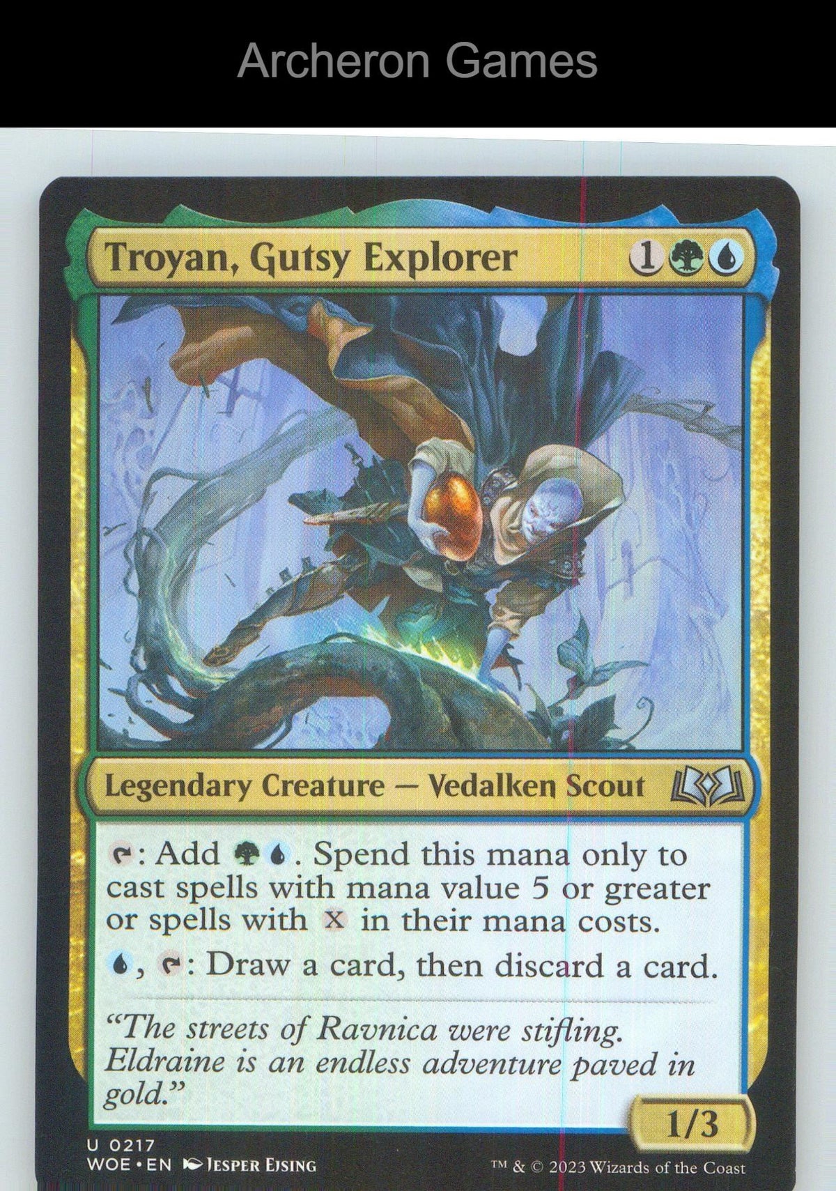Troyan, Gutsy Explorer WOE 217 UC MTG Card NM/EX+