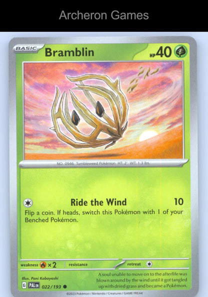 Pokemon Card Bramblin PAL 022/193 C Paldea Evolved